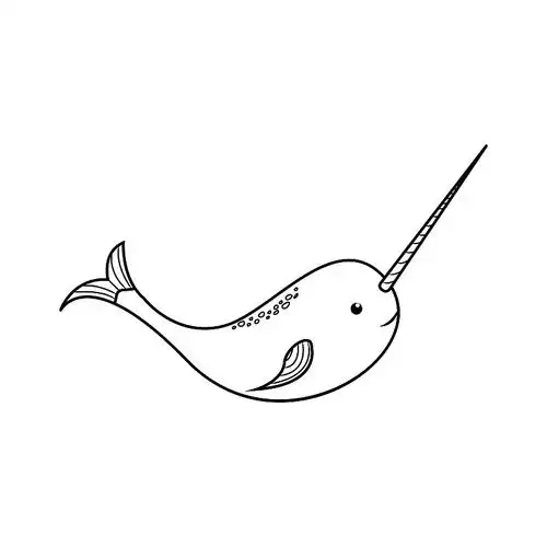 角尖的独角鲸幼稚的书本性格图片素材