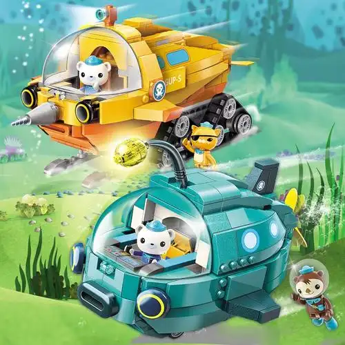 海底小纵队虎鲨旗鱼艇白鲨移动基地章鱼堡 灯笼鱼艇 独角鲸艇